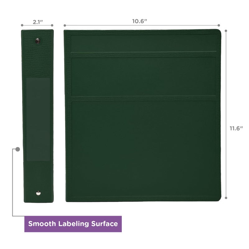 Carstens 1.5-Inch Heavy Duty 3-Ring Binder - Side Opening, Forest Green, Durable Plastic, Precision No-Gap Rings, Waterproof Cover, No Pockets, Holds 250 Letter Sheets, BPA-Free, Made in USA (2041-3R) - Image 3